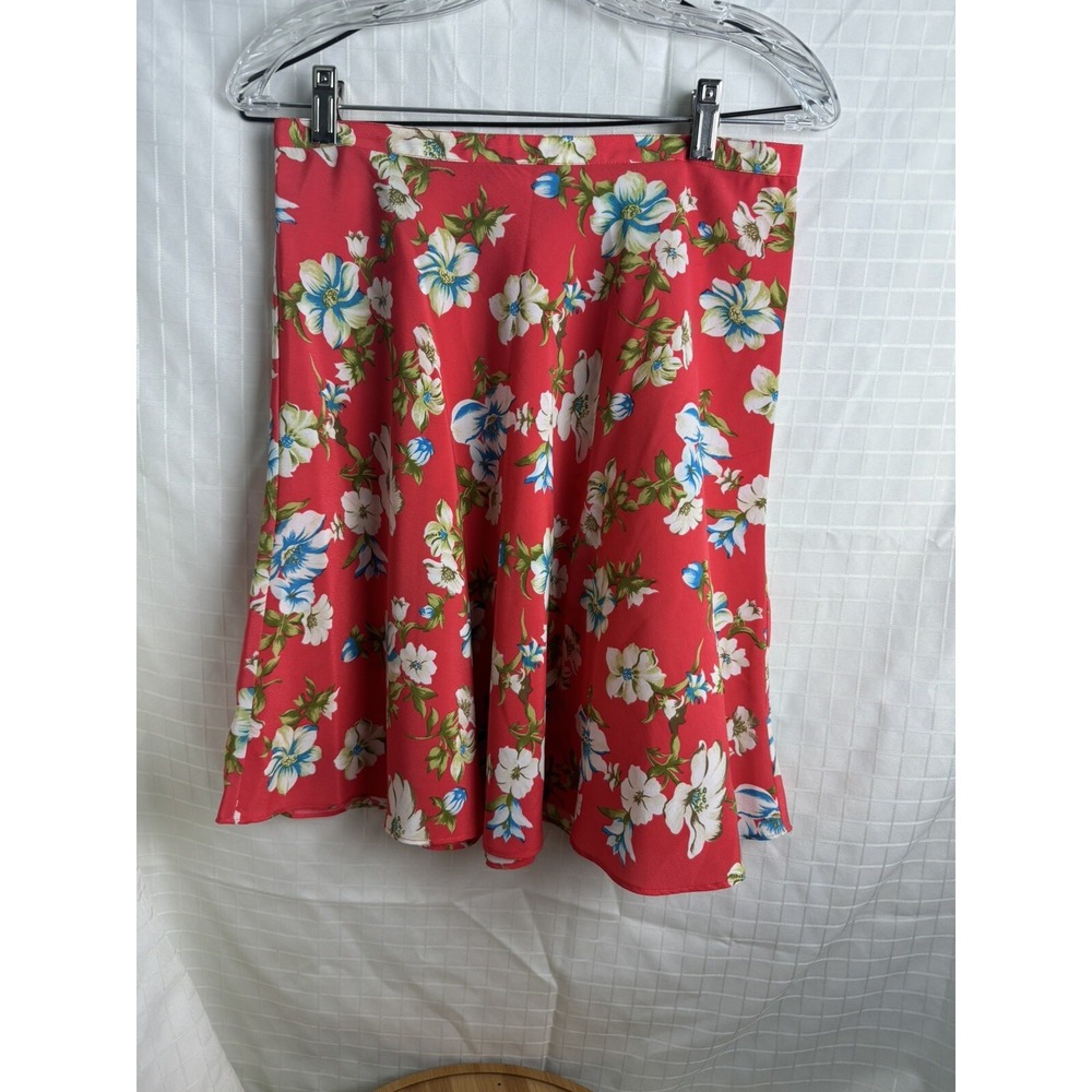 Women's Jennifer Moore Flowy Red Floral Skirt Size 10